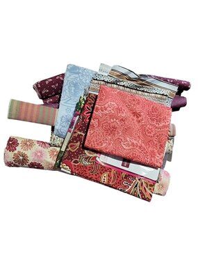 Lot Autumn Fabrics Fat Quarters Remnants Colors Designs Cotton Quilting Craft